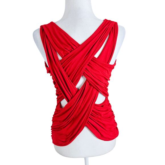 Venus EUC crisscross back sleeveless top Small Valentine red - Picture 1 of 17